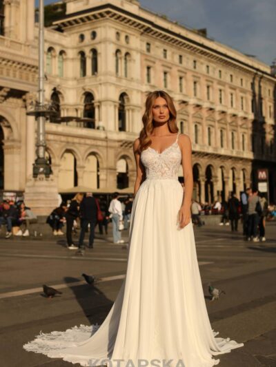D2432-PARIS A-Linie aus Chiffon