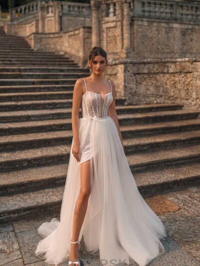 F2617-SIBIRIA kurzes partykleid mit überrock