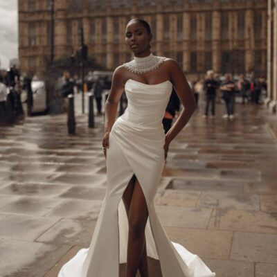 aufregendes sexy brautkleid mit beinschlitz