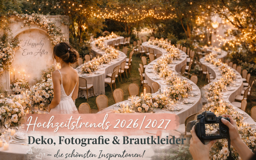Hochzeitstrends 2026/2027: Deko, Fotografie & Brautkleider im Überblick