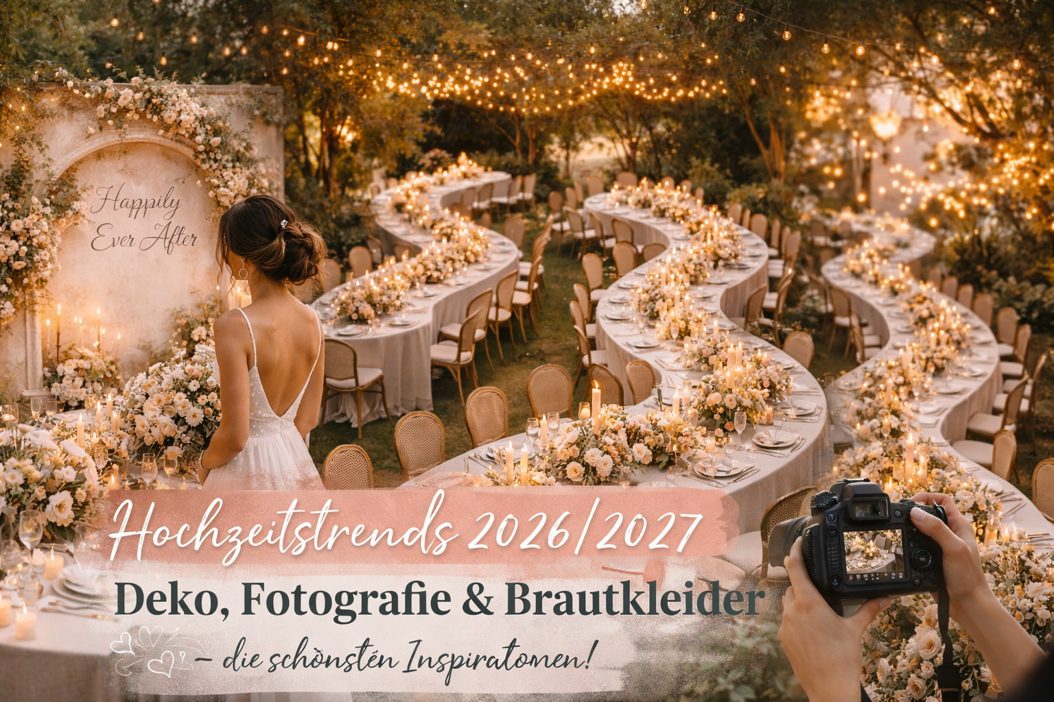 Hochzeitstrends 2026/2027: Deko, Fotografie & Brautkleider im Überblick